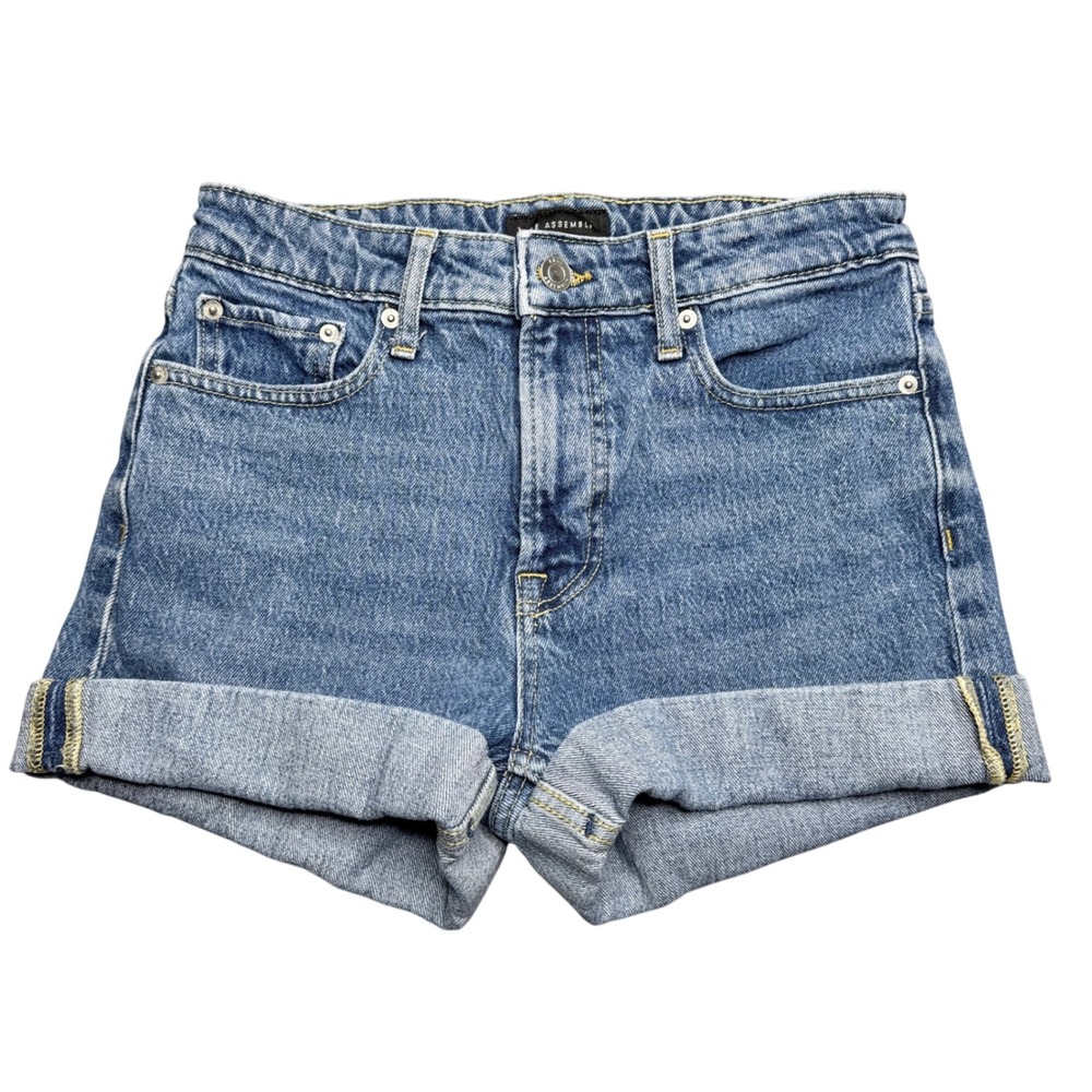 Free Assembly Women's Denim Shorts Size 4 Blue‎ High Rise Cuffed Casual